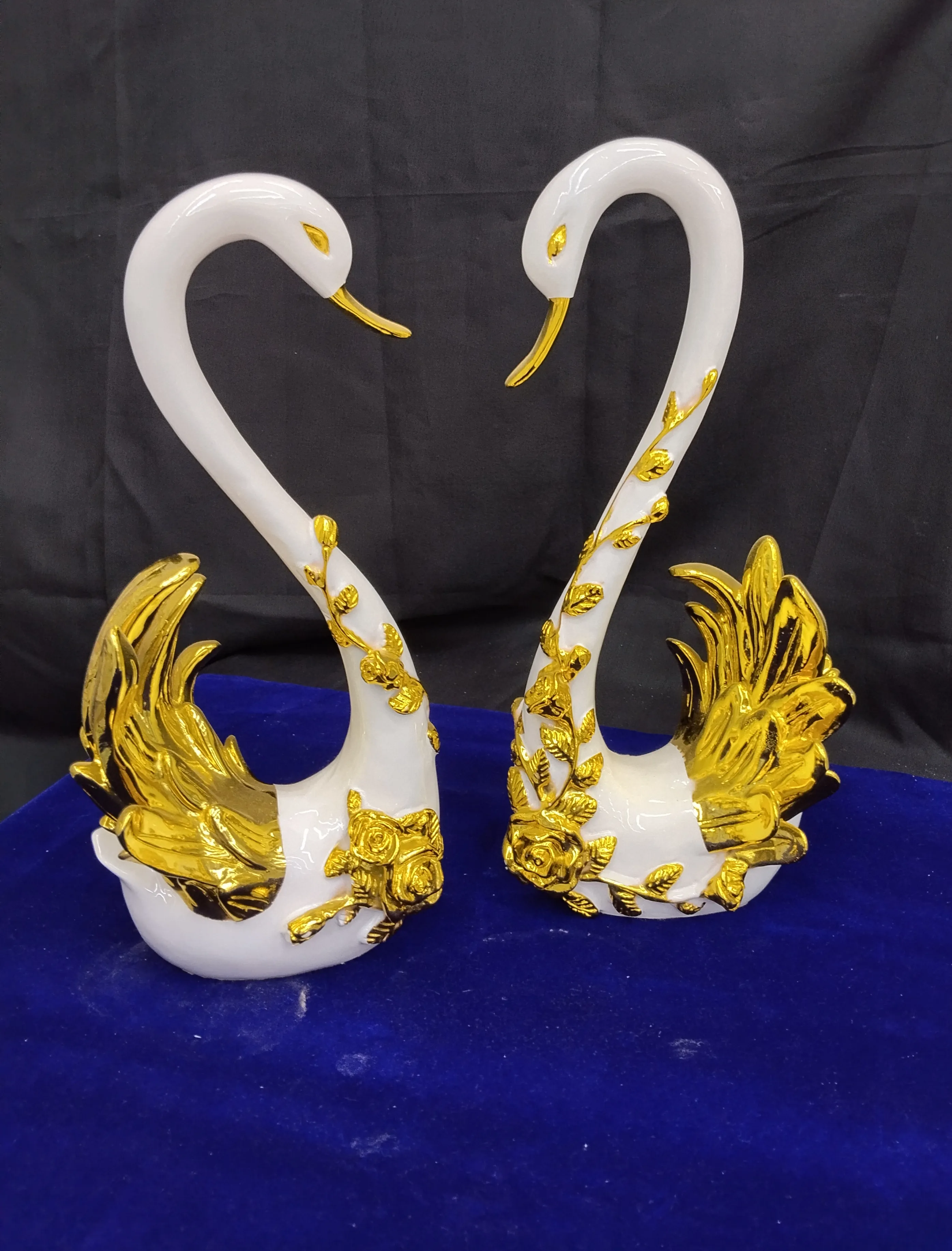 Ornate Swan Figurines view 2