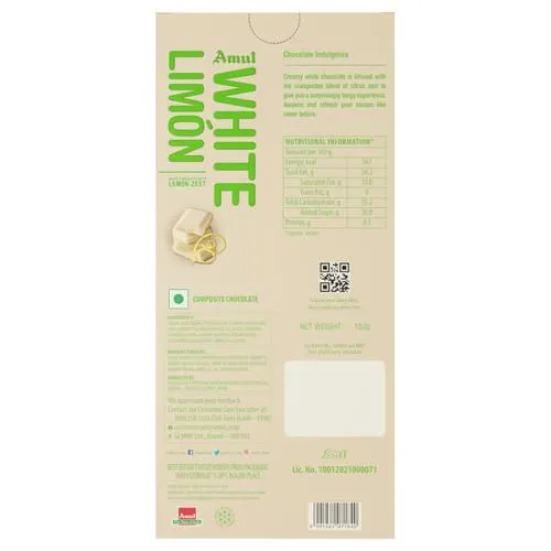 Amul White Limon Chocolate 150 g view 2