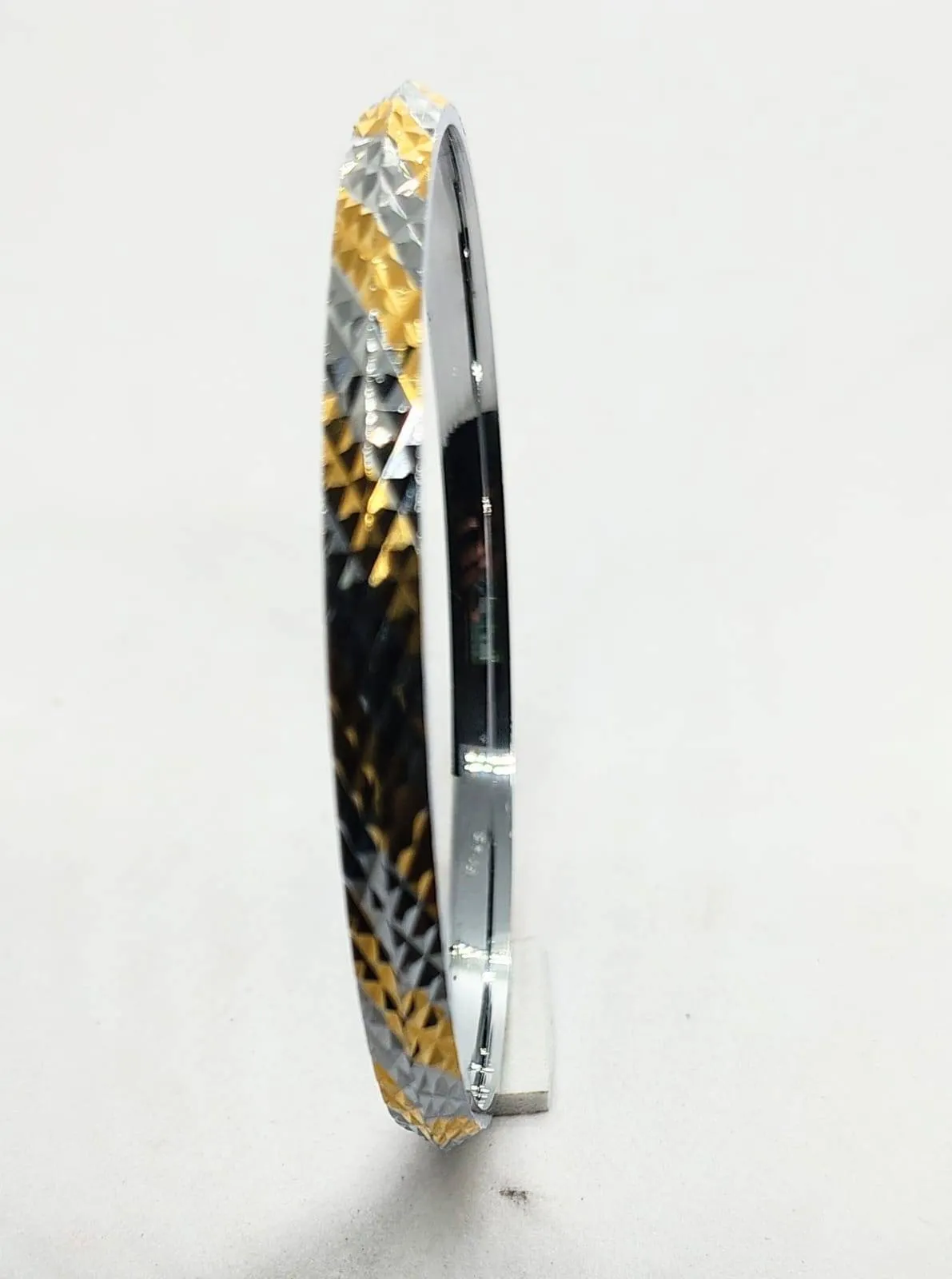 Tri-Tone Braided Silver Kada (AVKD-71) view 2
