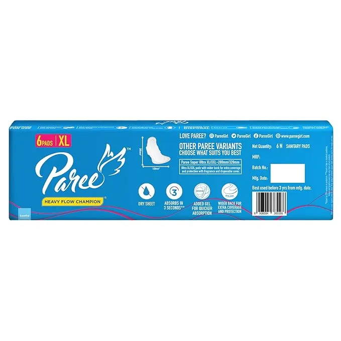 Paree Dry Feel Sanitary Pads XL 6 Pieces view 2