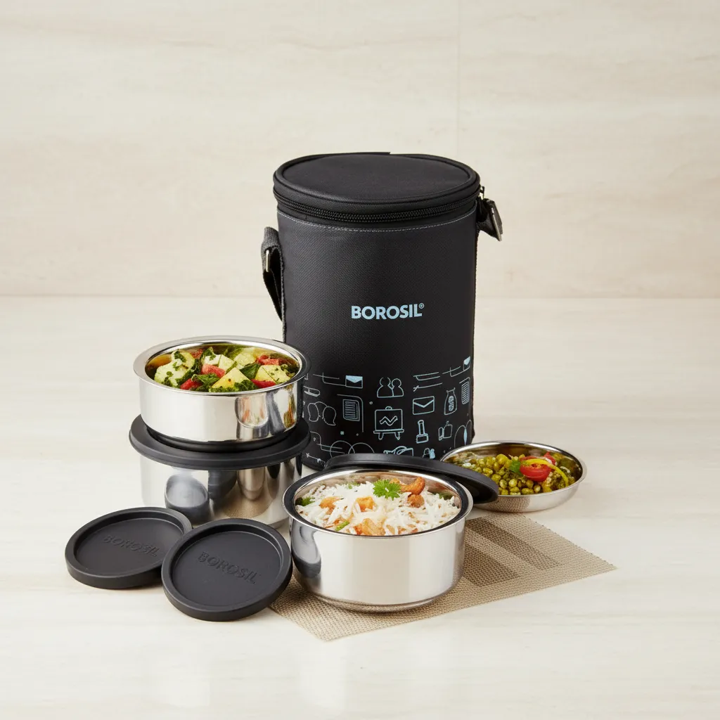 Borosil Stainless Steel 3 Insulated Tiffin