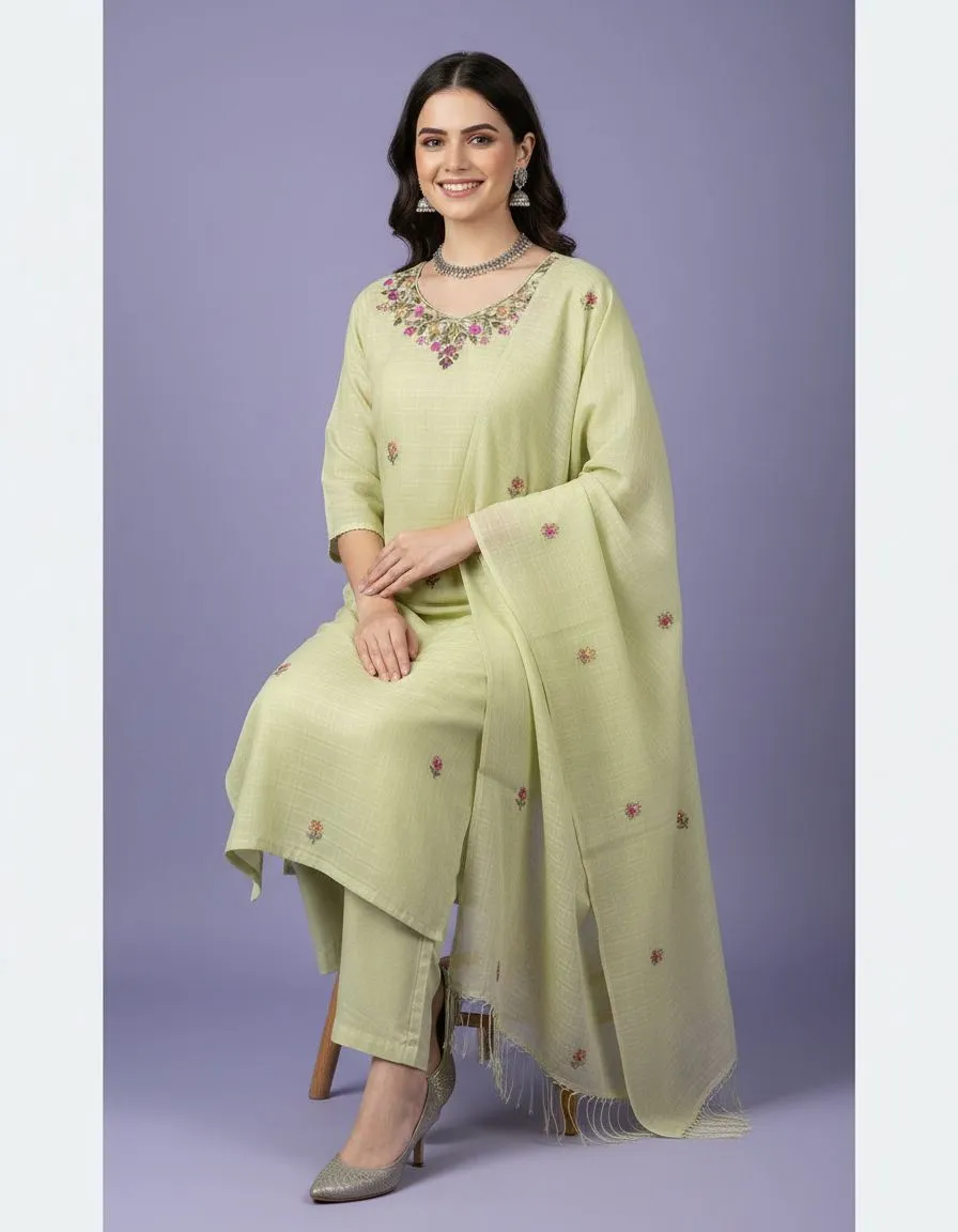 Embroidered Salwar Kameez Set view 2