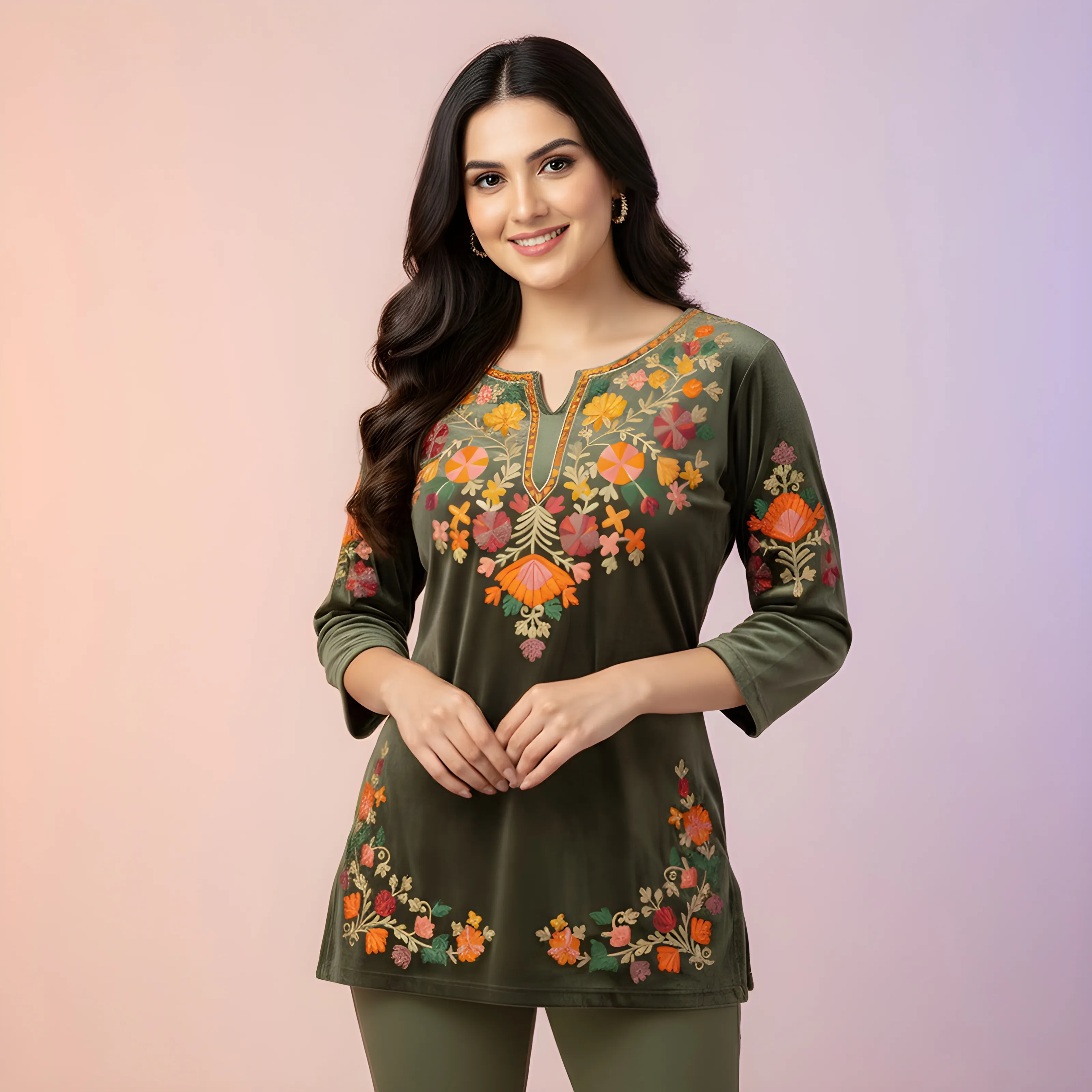 The Mirror Story Ladies Kurta Velvet