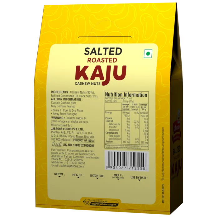 Jabsons Salted Roasted Kaju 200 g view 2