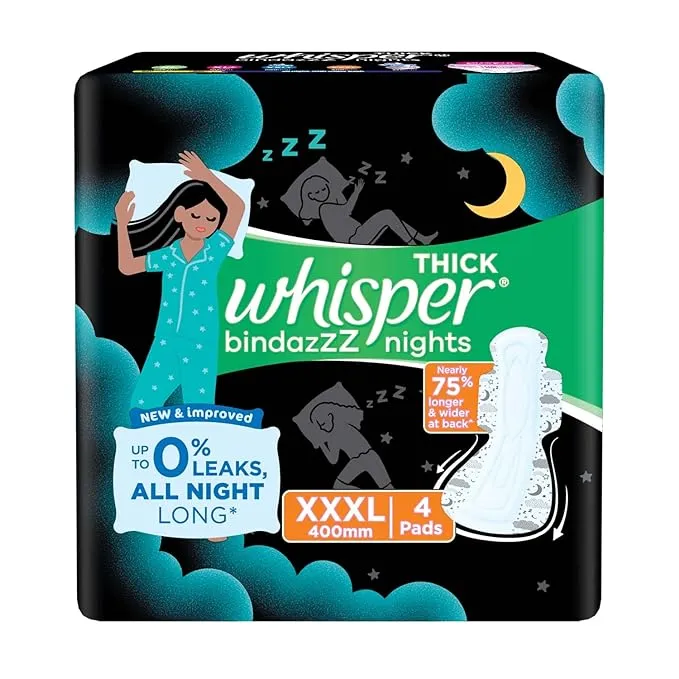 Whisper Bindazzz Night Sanitary Pads XXXL 4 Peices view 2
