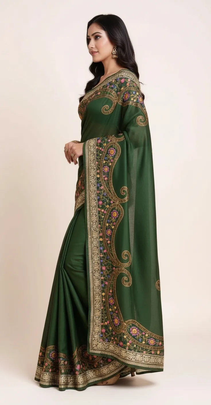 Embroidered Jogi Silk Saree view 2