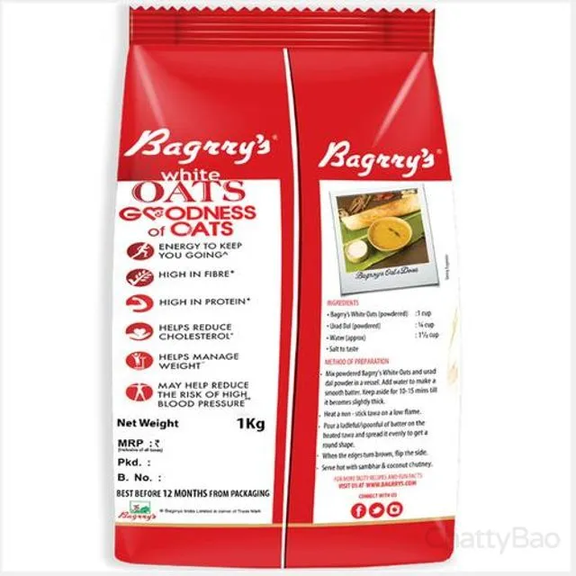 Bagrrys White Oats 1 Kg view 2