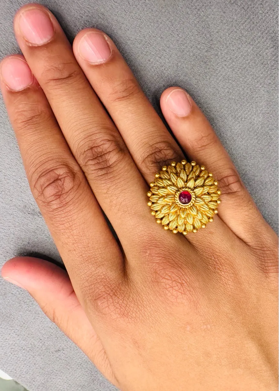 Golden Floral Ring view 2