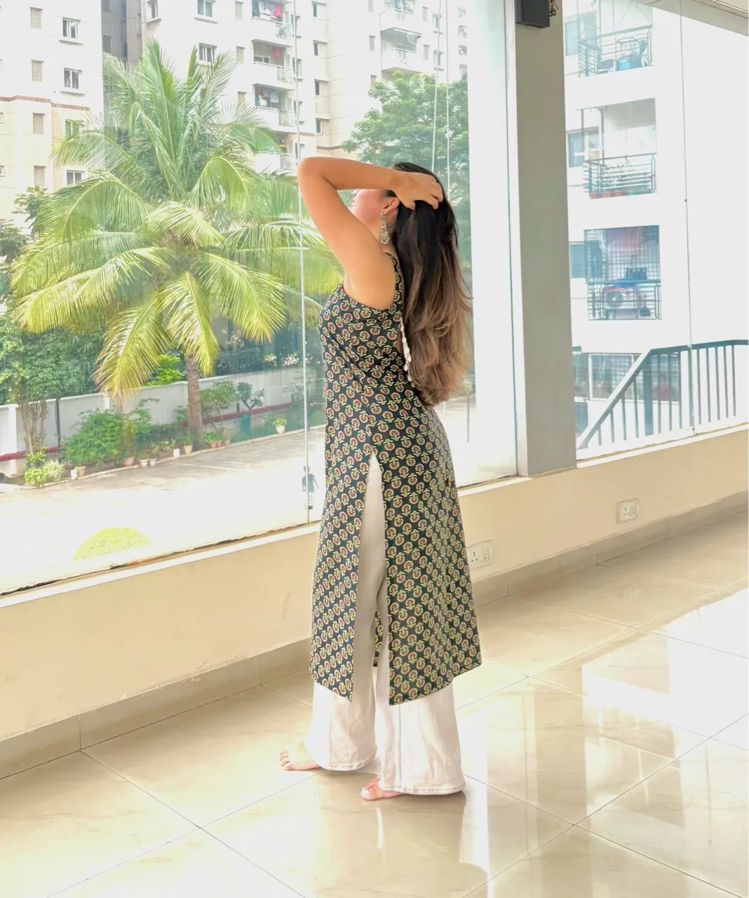 Black Long Tassel Kurti view 5
