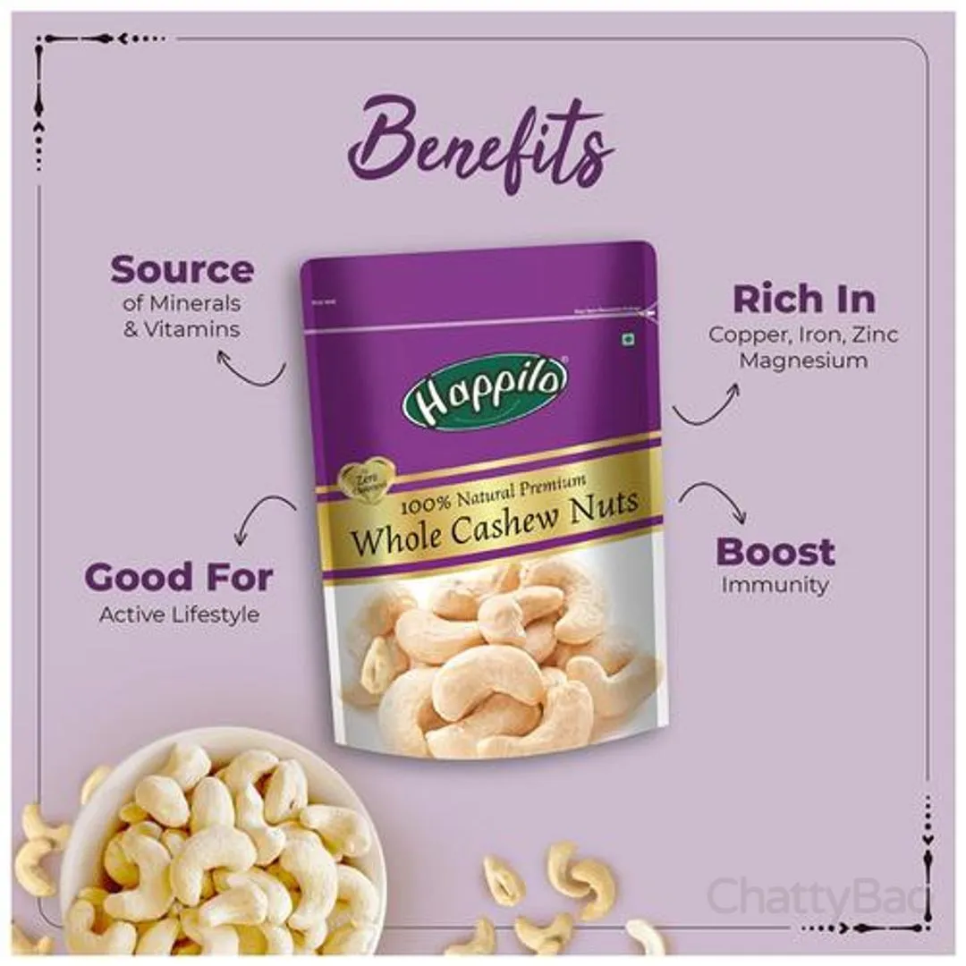 Happilo Premium 100% Natural Whole Cashews (Kaju) 200 g view 4