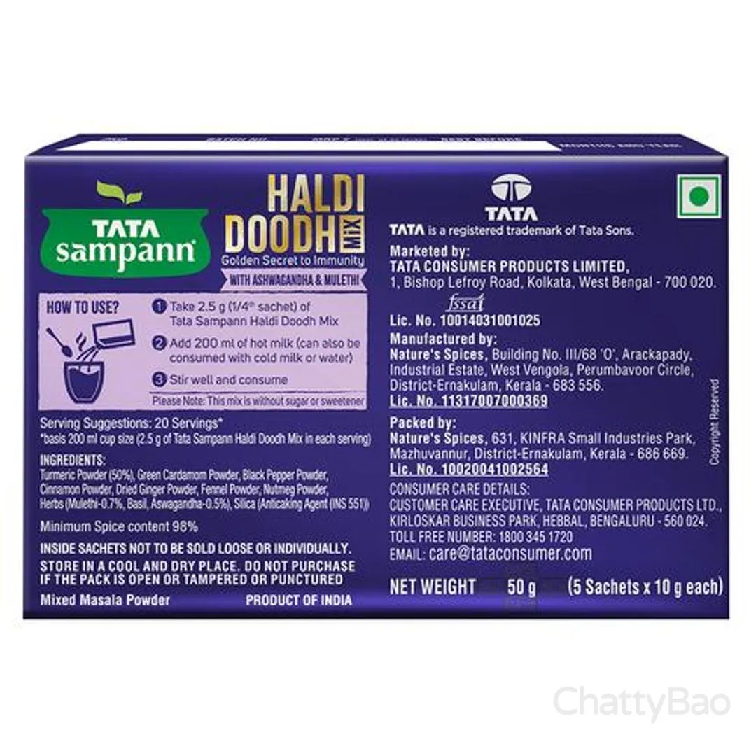 Tata Sampann Haldi Doodh Mix - With Ashwagandha & Mulethi 50 g view 2