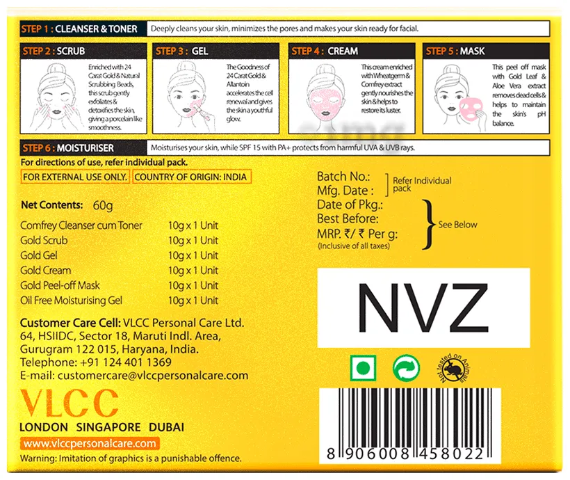 VLCC Gold Facial Kit view 3