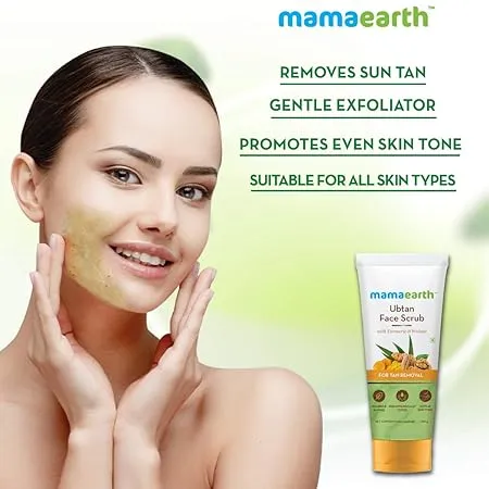 Mamaearth Ubtan Scrub For Face with Turmeric & Walnut for Tan Removal 100 g view 3