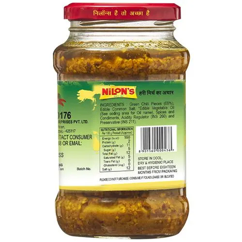 Nilons Green Chilli Pickle 400 g view 2
