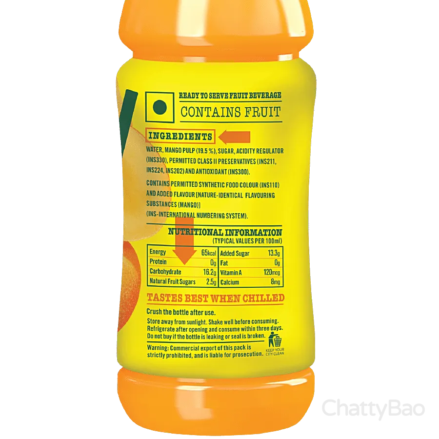 Frooti Mango Drink Bottle 300 ml view 2
