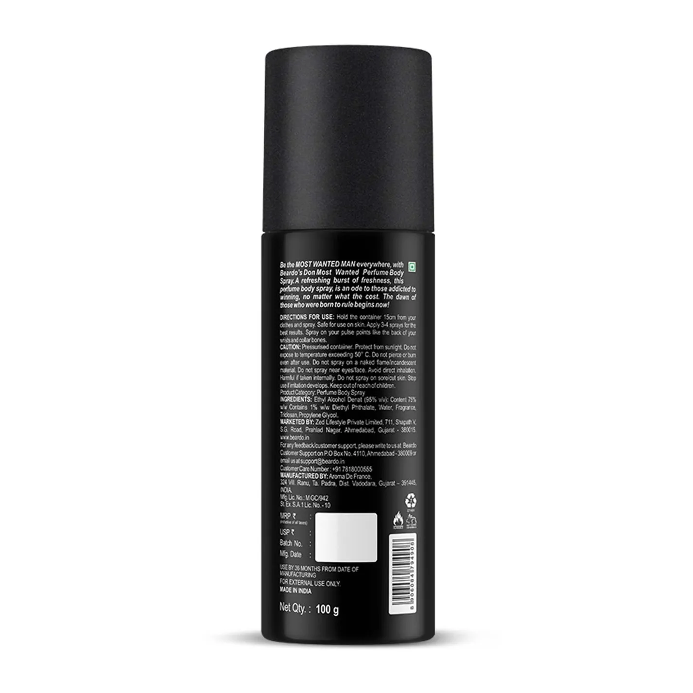 Beardo Don Most Wanted Perfume Body Spray 120 ml view 2