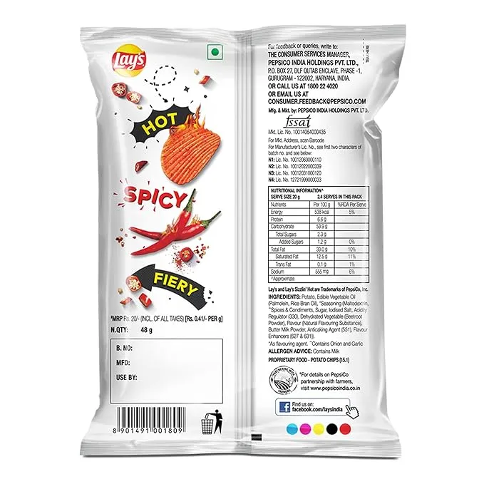 Lays Potato Chips - Sizzlin Hot 48 g view 2