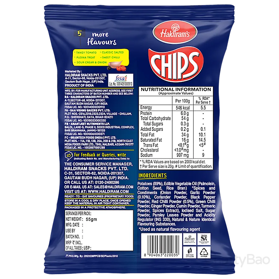 Haldirams Chips - Mast Masala 55 g view 2