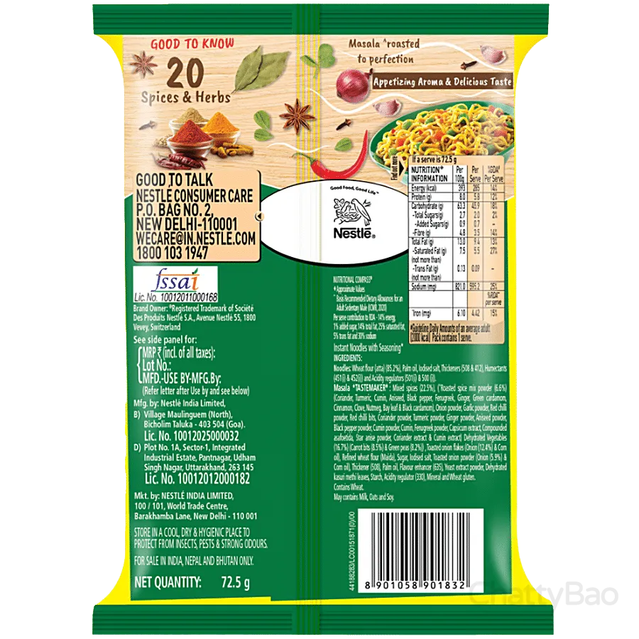 Maggi Masala Veg Atta Noodles 72.5 g view 2