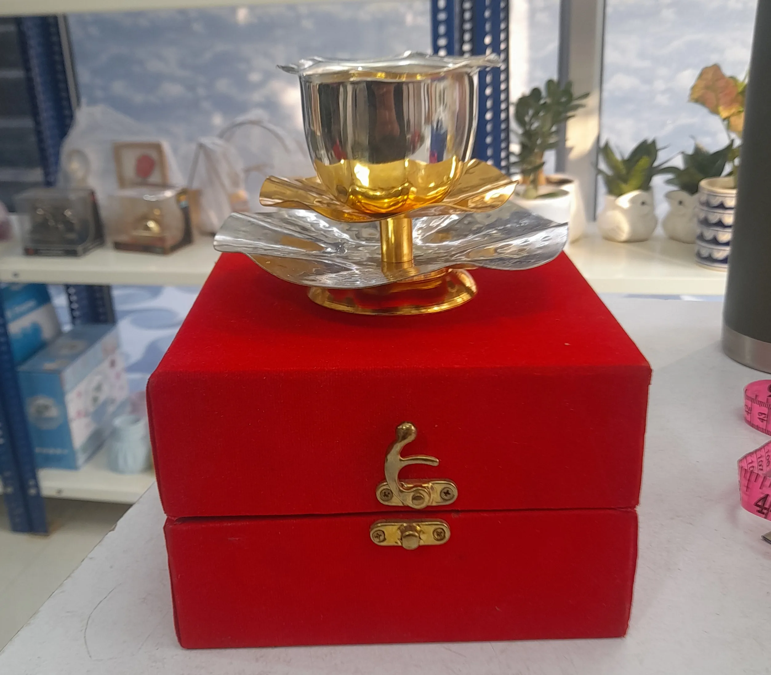 Dual Tone Lotus Batti Diya view 2