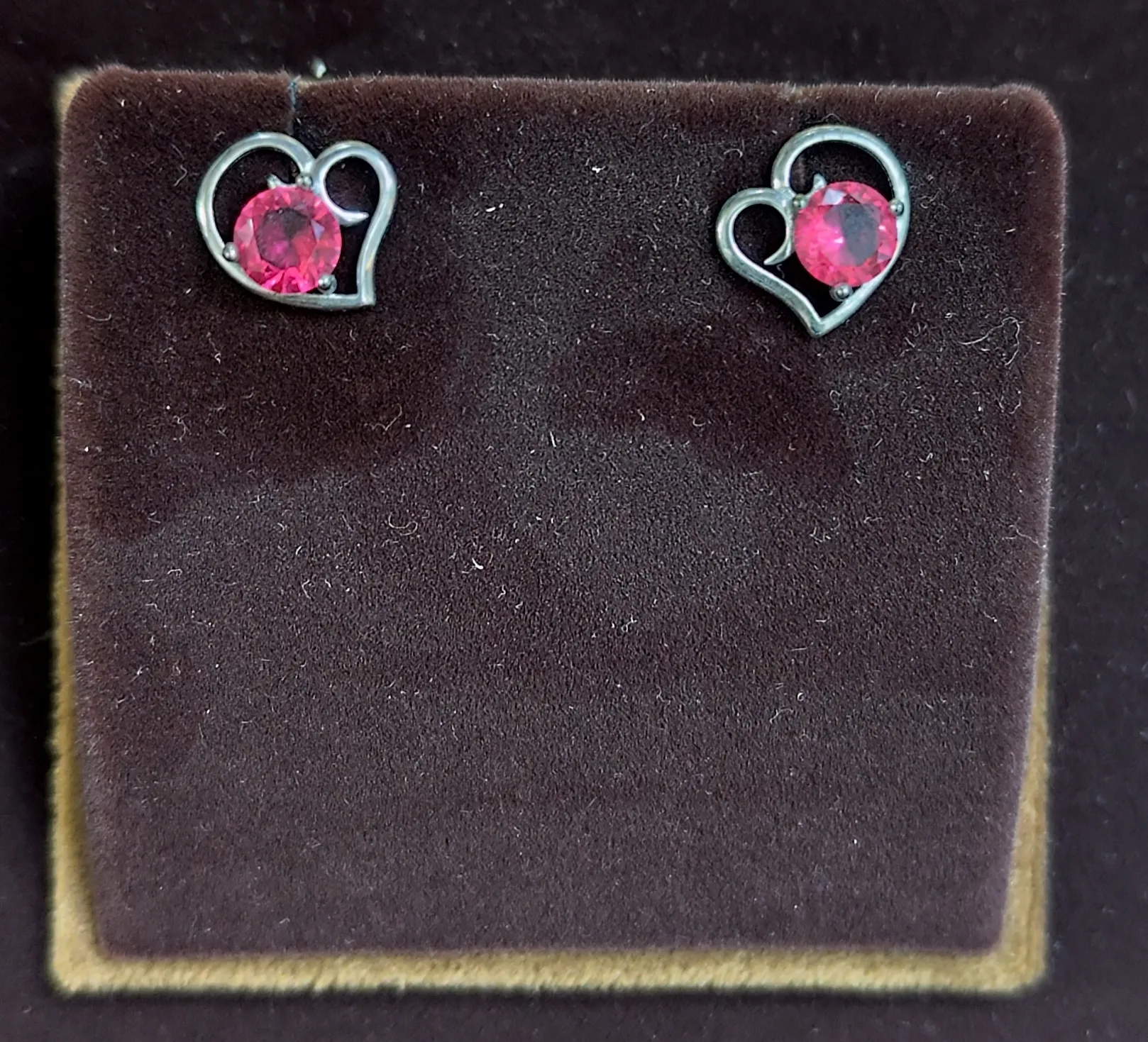 Heart Shaped Gemstone Earrings view 2