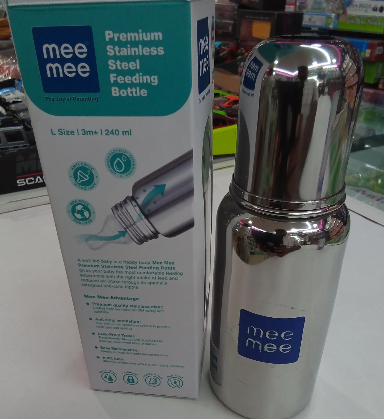 Mee Mee Premium Stainless Steel Feeding Bottle view 3