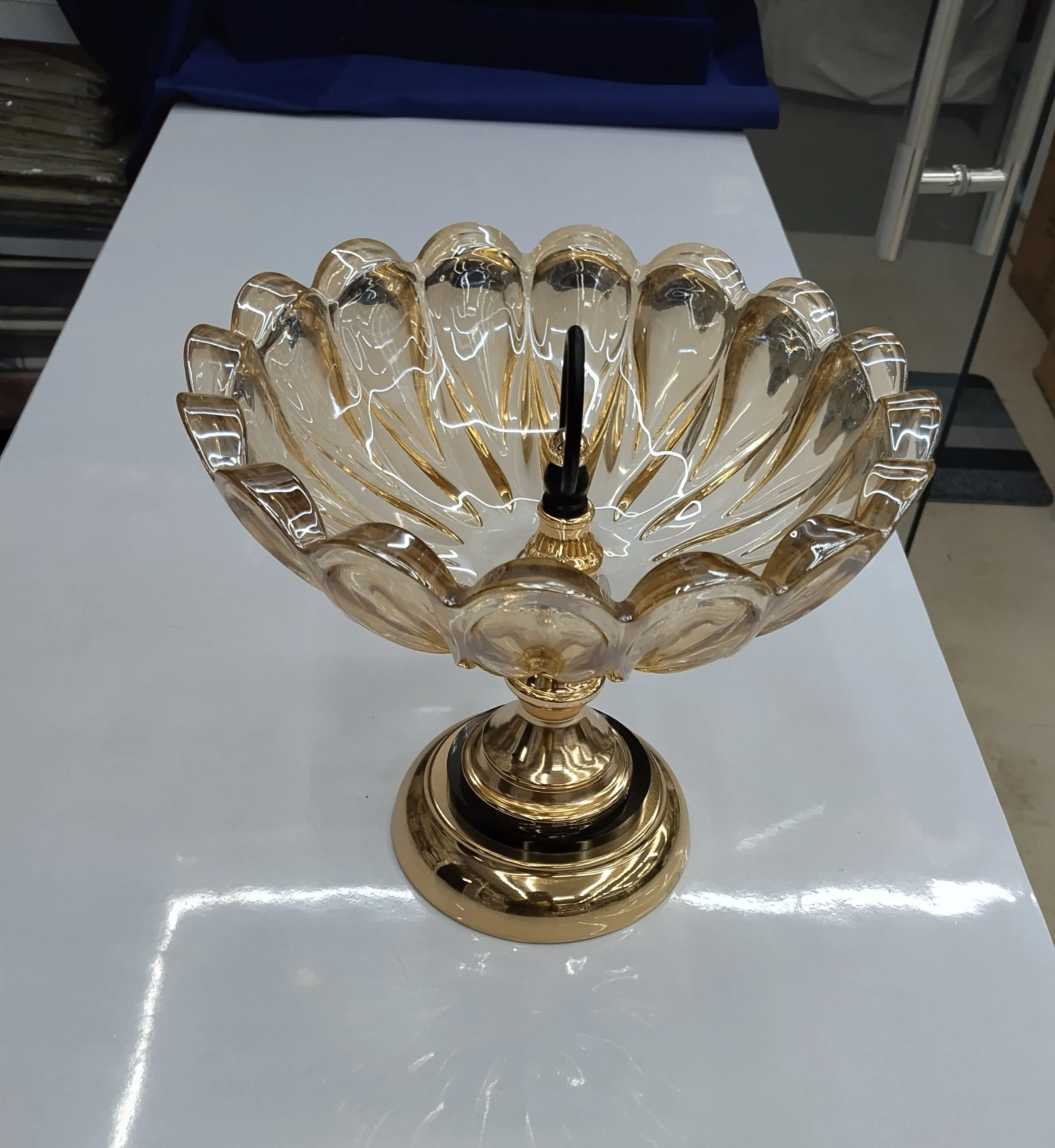 Luxurious Glass and Gold Bowl view 2