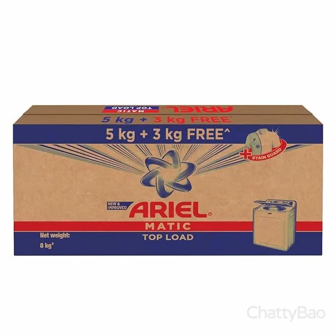 Ariel Matic Detergent Washing Powder Top Load 5Kg plus 3Kg view 2