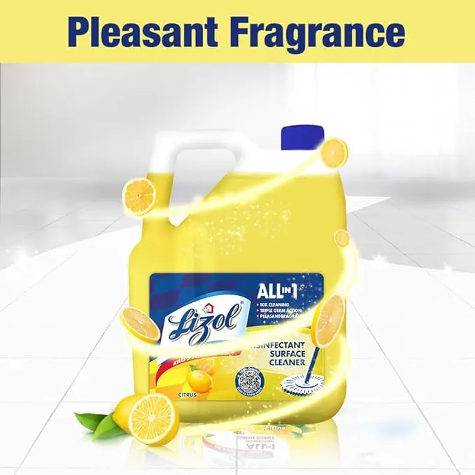 Lizol Disinfectant Surface & Floor Cleaner Citrus 5 L view 3