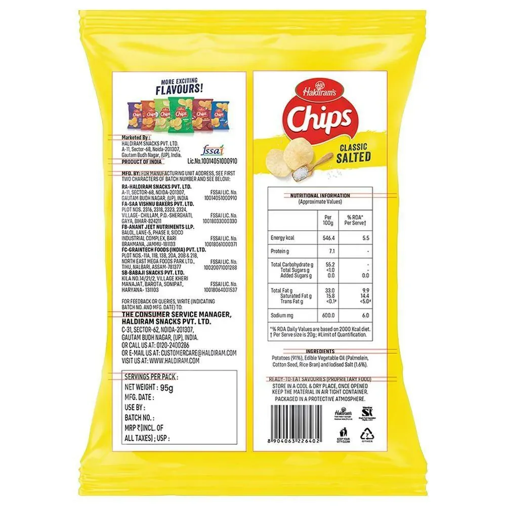 Haldirams Chips Classic Salted 90 g view 2