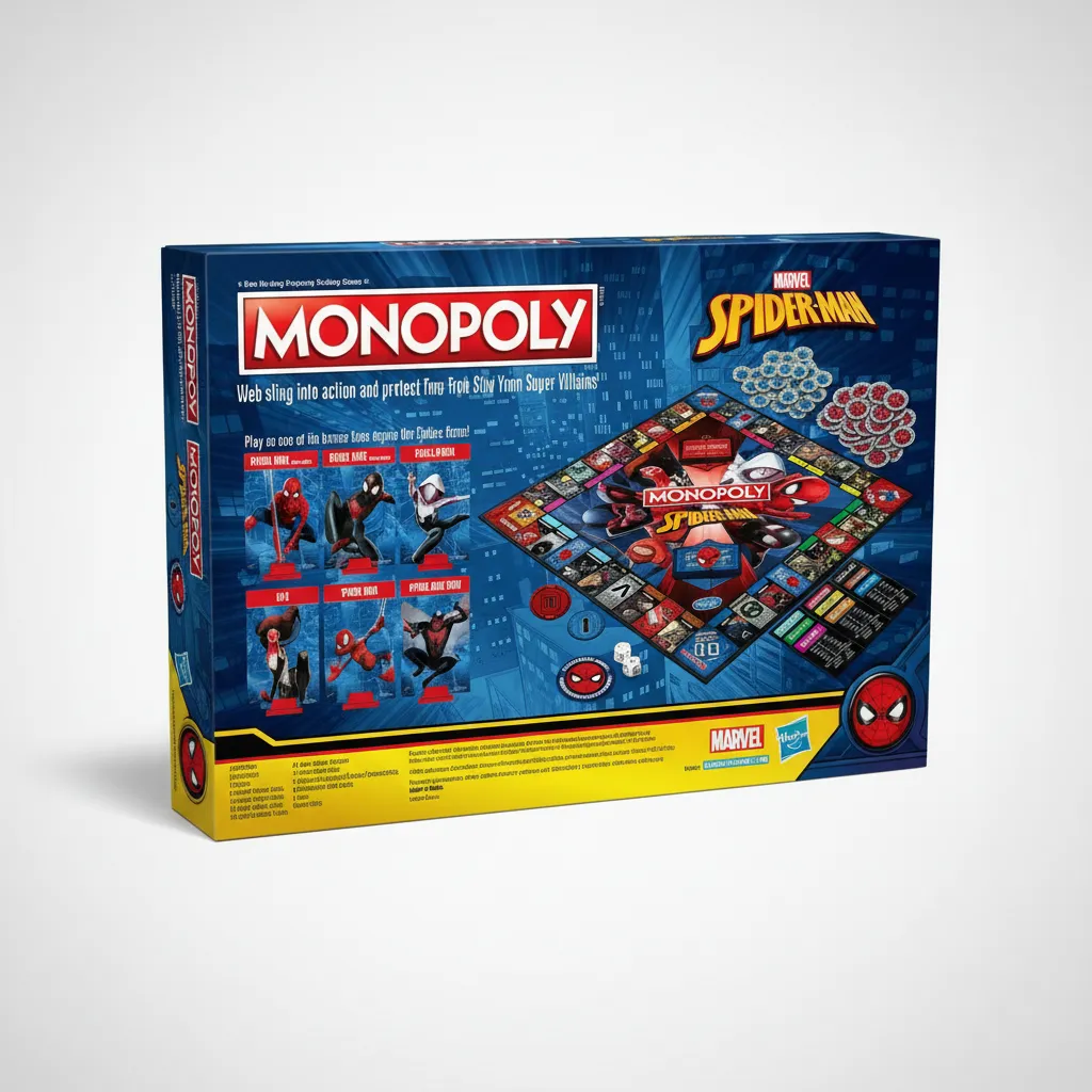 Monopoly Marvel Spider-Man Edition Board Game, Play as a Spider Hero, Fun Game for Kids Ages 8 and Up, Strategy Game for 2-6 Players view 3