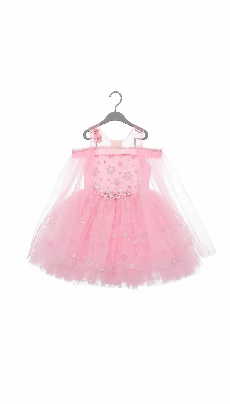 Girls Fancy Frock Pink view 2