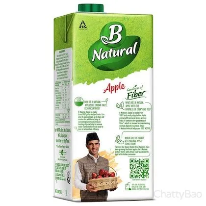B Natural Apple Juice 1 L view 2
