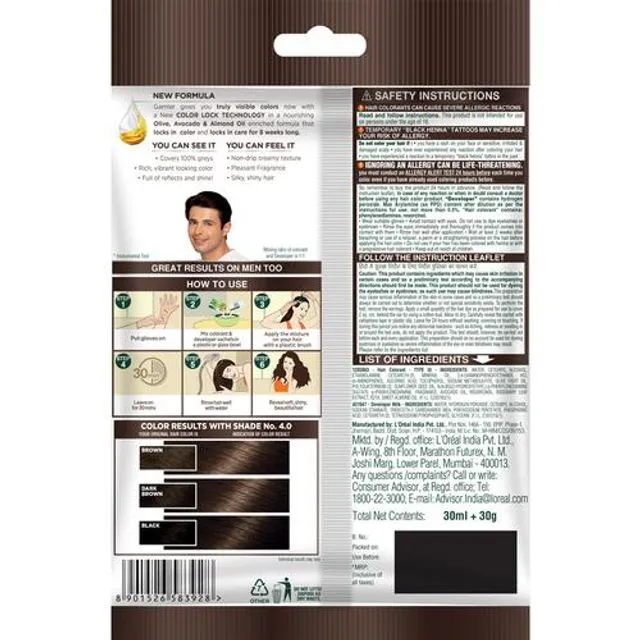 Garnier Color Naturals Hair Colour 4 Brown 60 g view 2