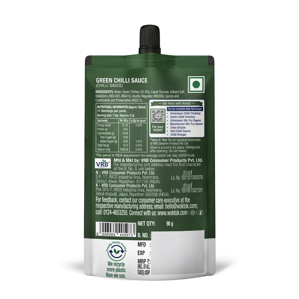 Veeba Wok Tok Green Chilli Sauce 90 g view 2