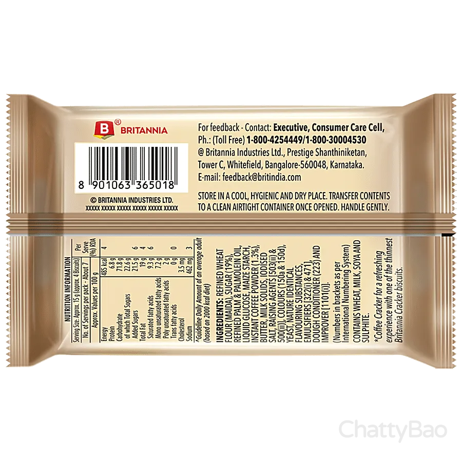 Britannia BisCafe - Super Thin Coffee Crackers 100 g view 2