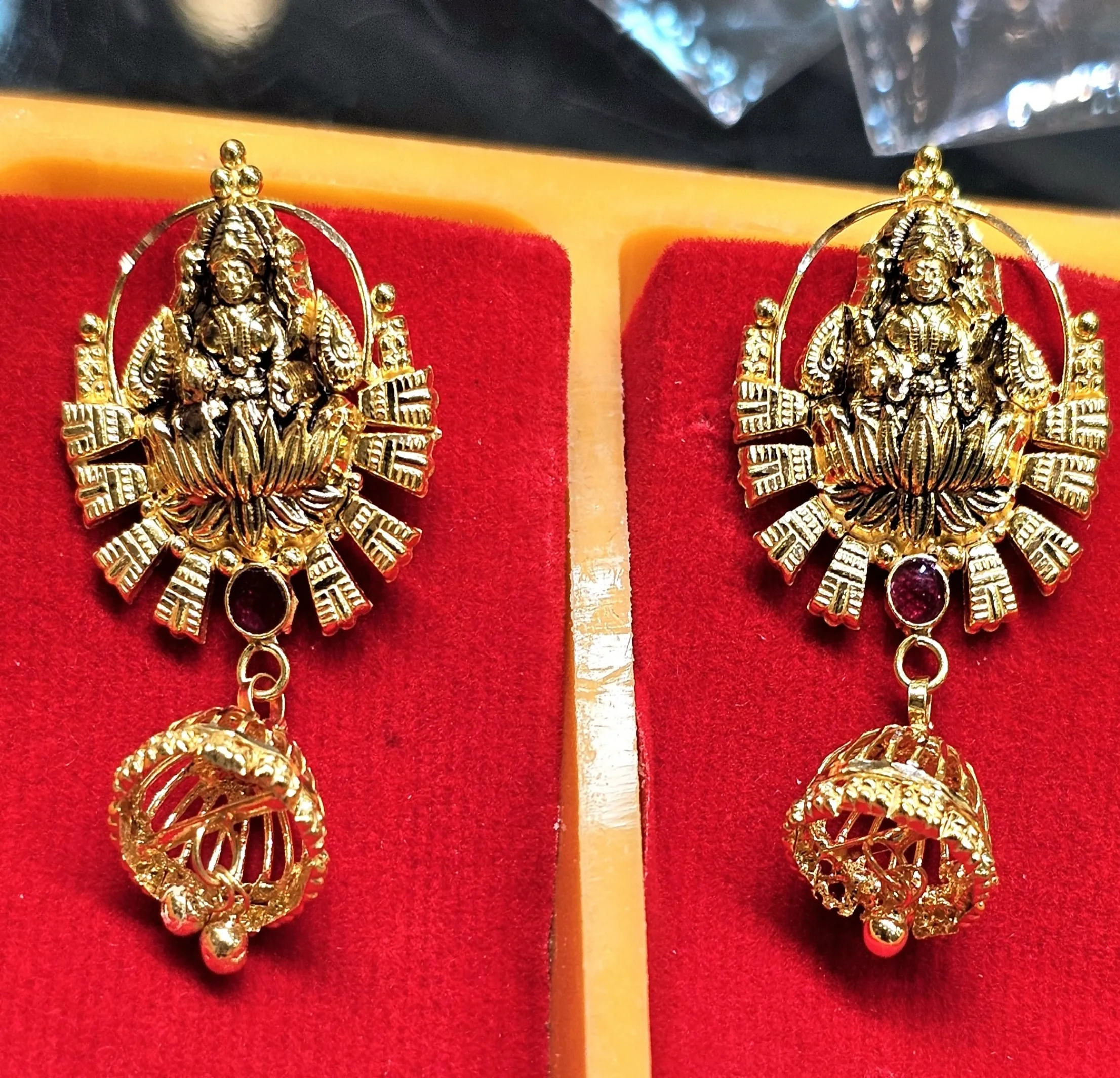 Lakshmi Goddess Earrings view 2