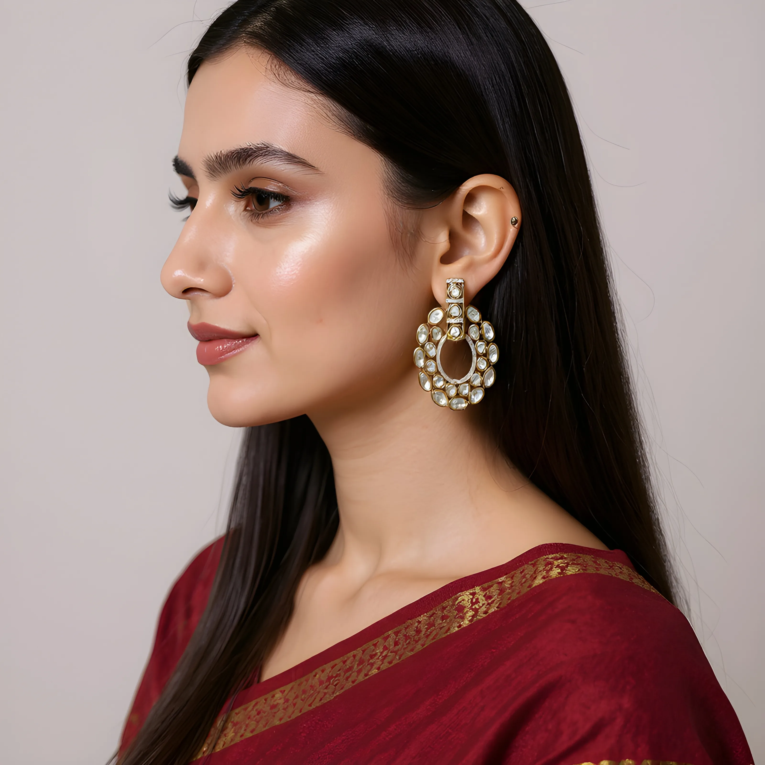 Kundan Earrings Mozo Night view 2