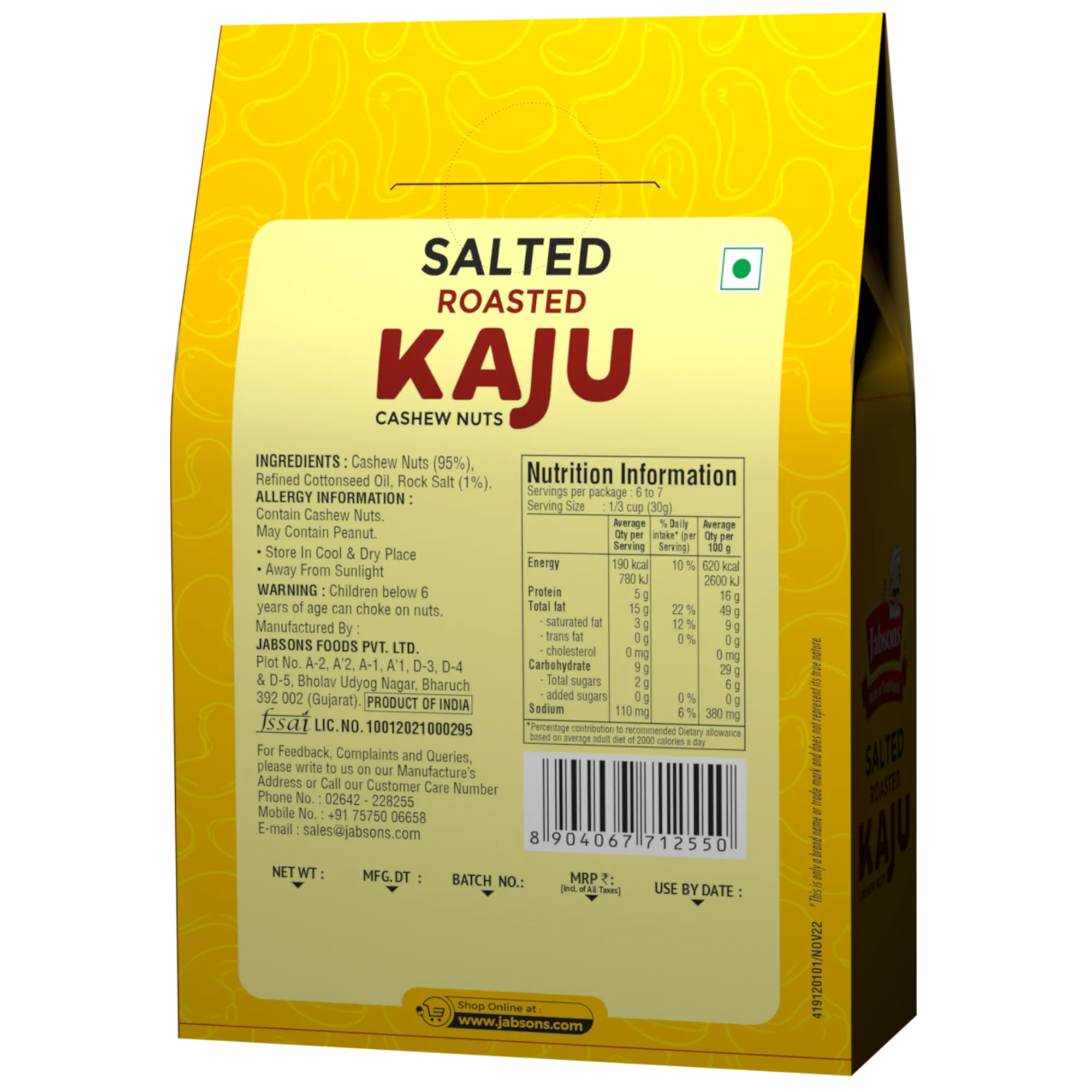 Jabsons Cashewnut Classic Salted 200 g view 2