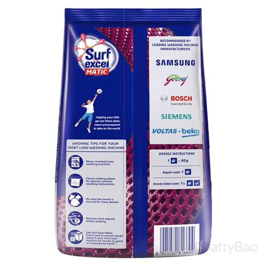 Surf Excel Matic Detergent Powder Front Load 1 Kg view 2