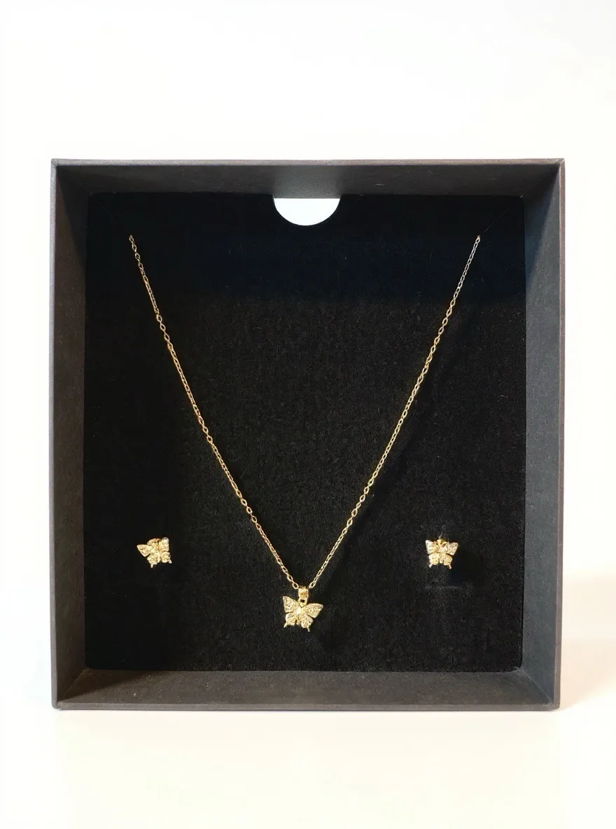 Butterfly Pendant and Earrings Set view 3