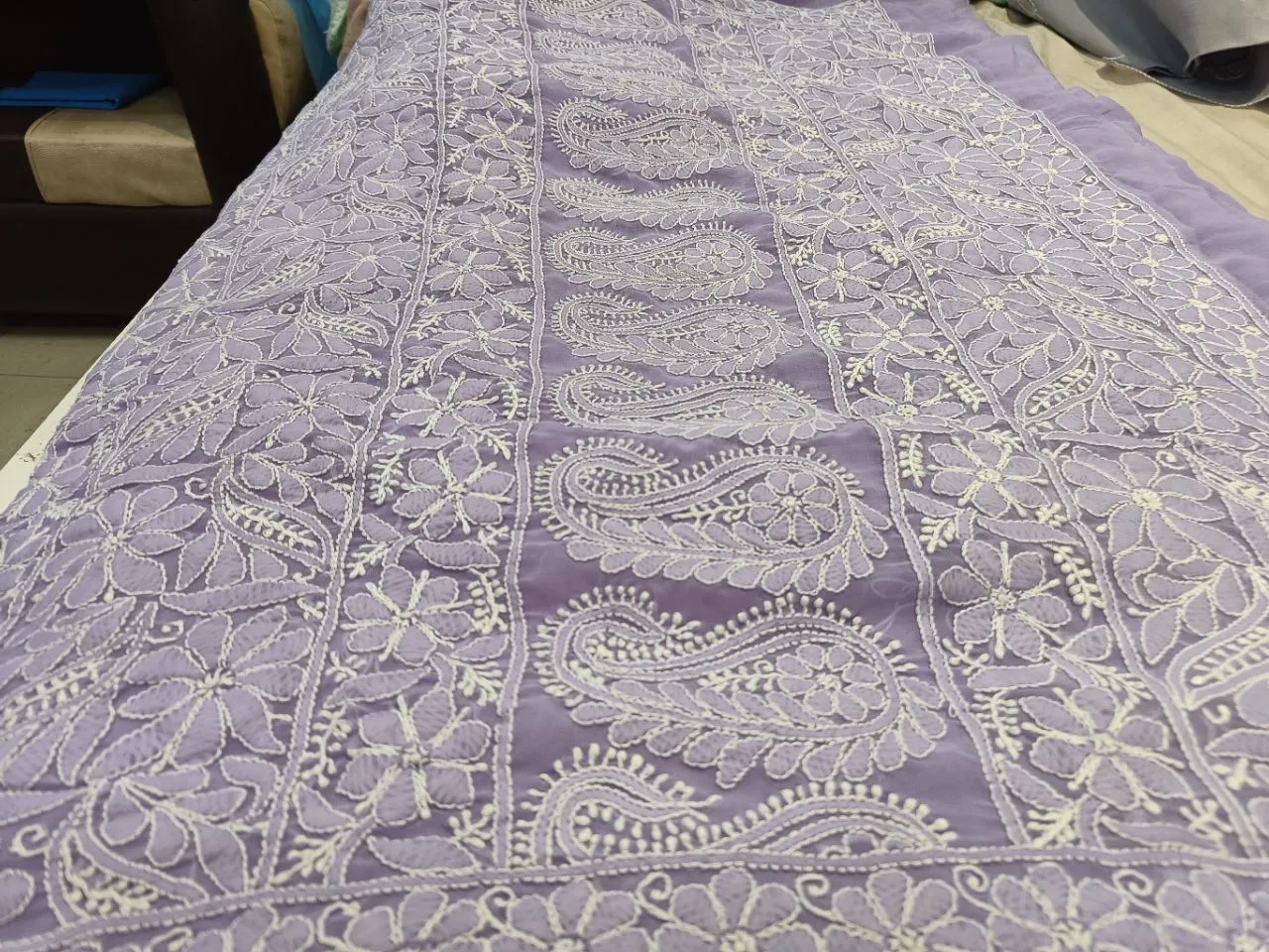 Chikankari Handwork Allower Jal Saree view 2