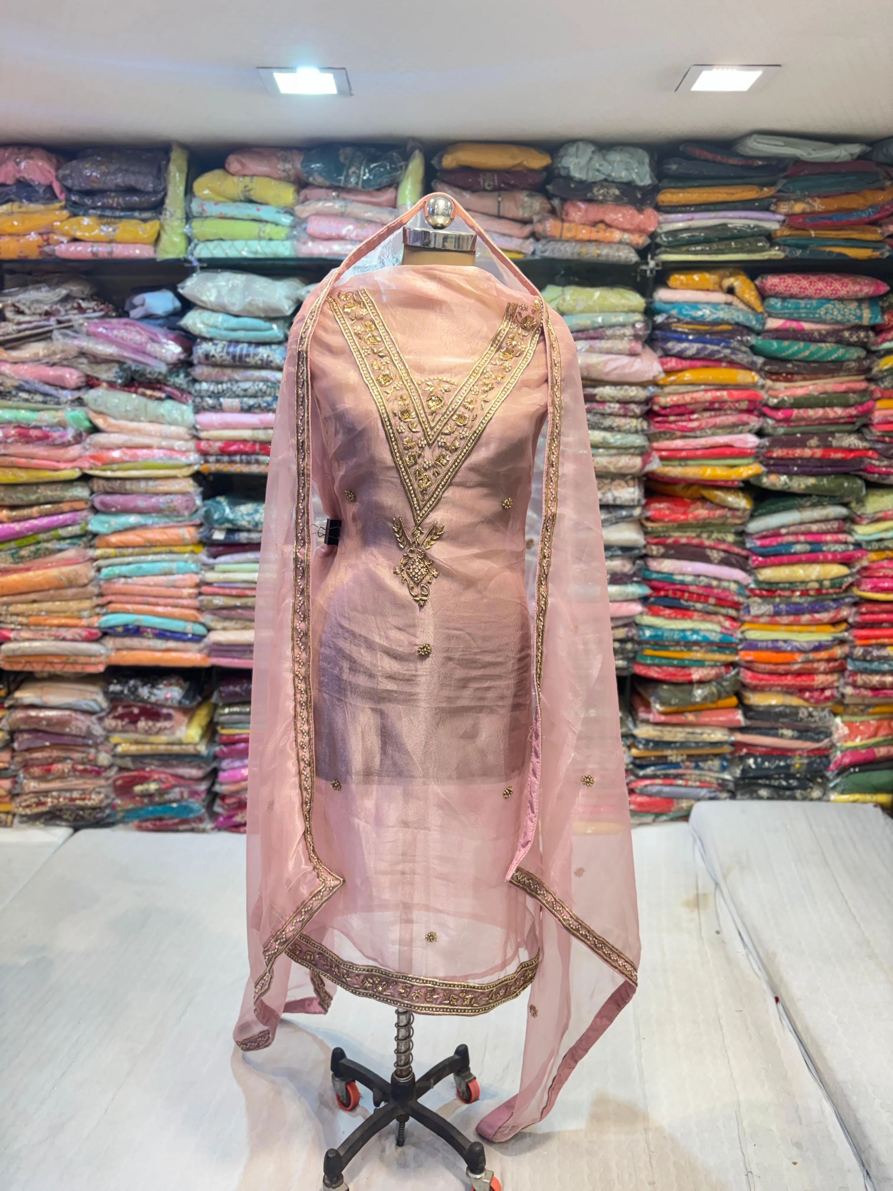 Embroidered Kurta with Dupatta view 2