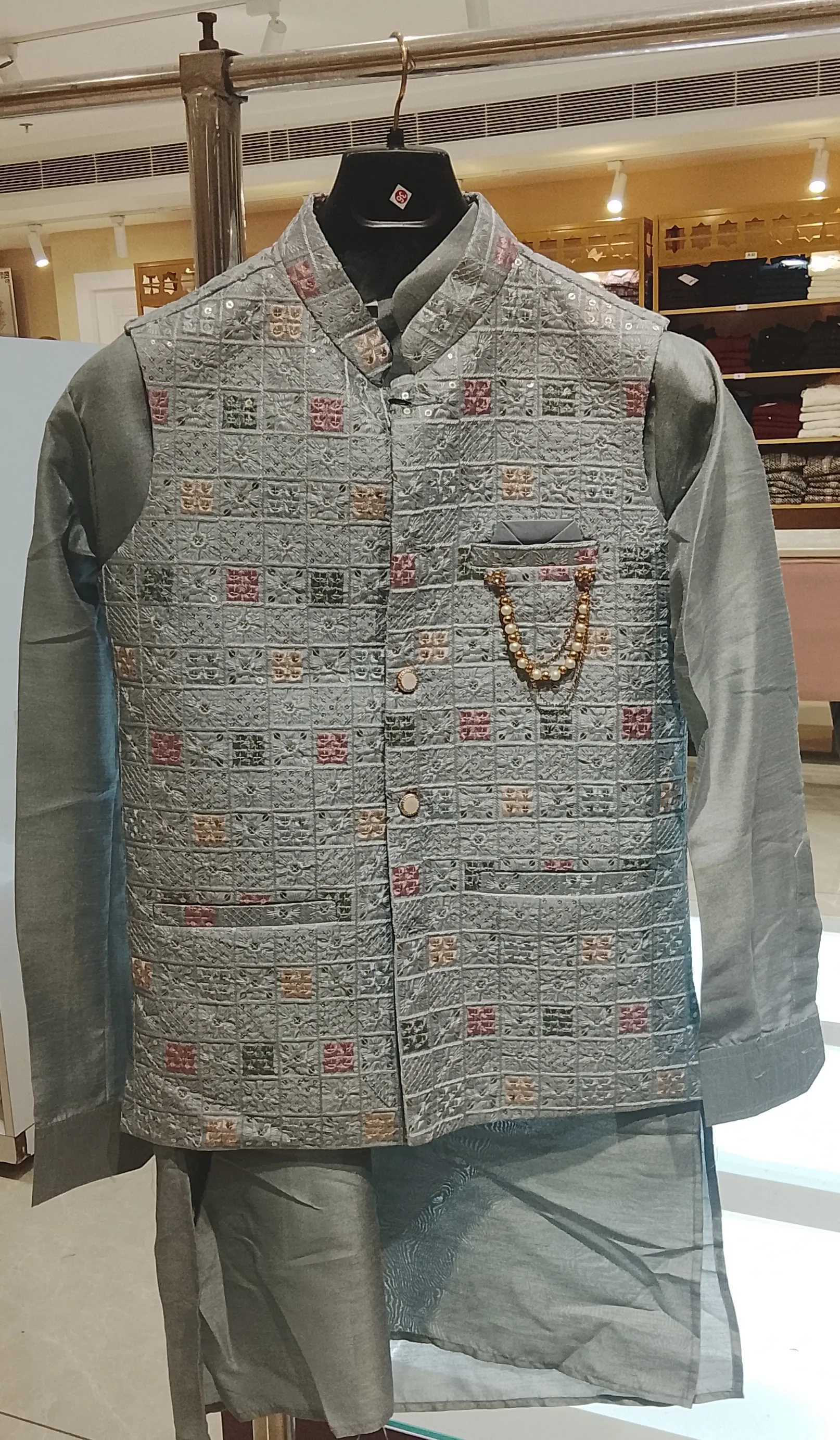 Mens Embroidered Ethnic  Koti Kurta view 3