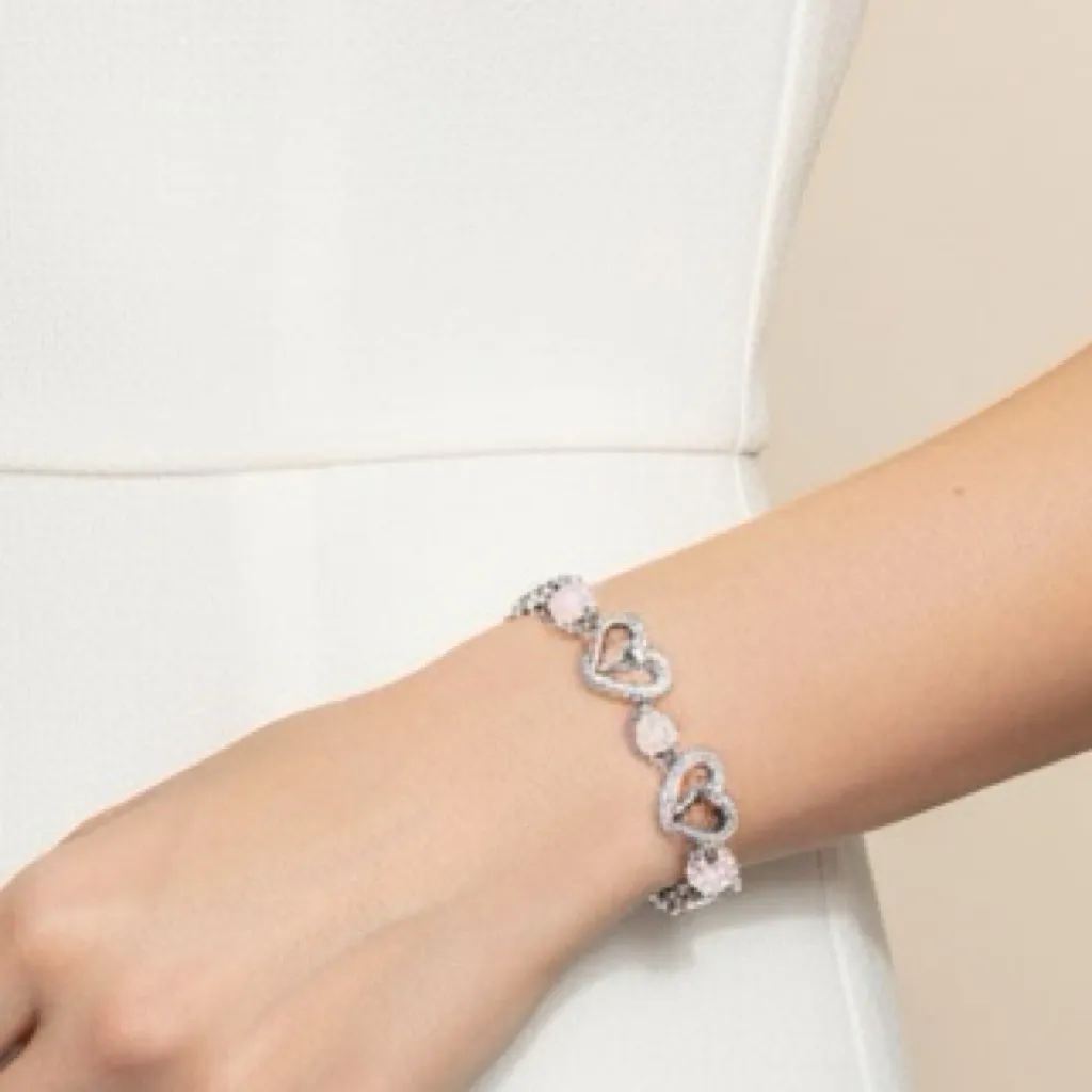 Crystal Heart Charm Bracelet view 2