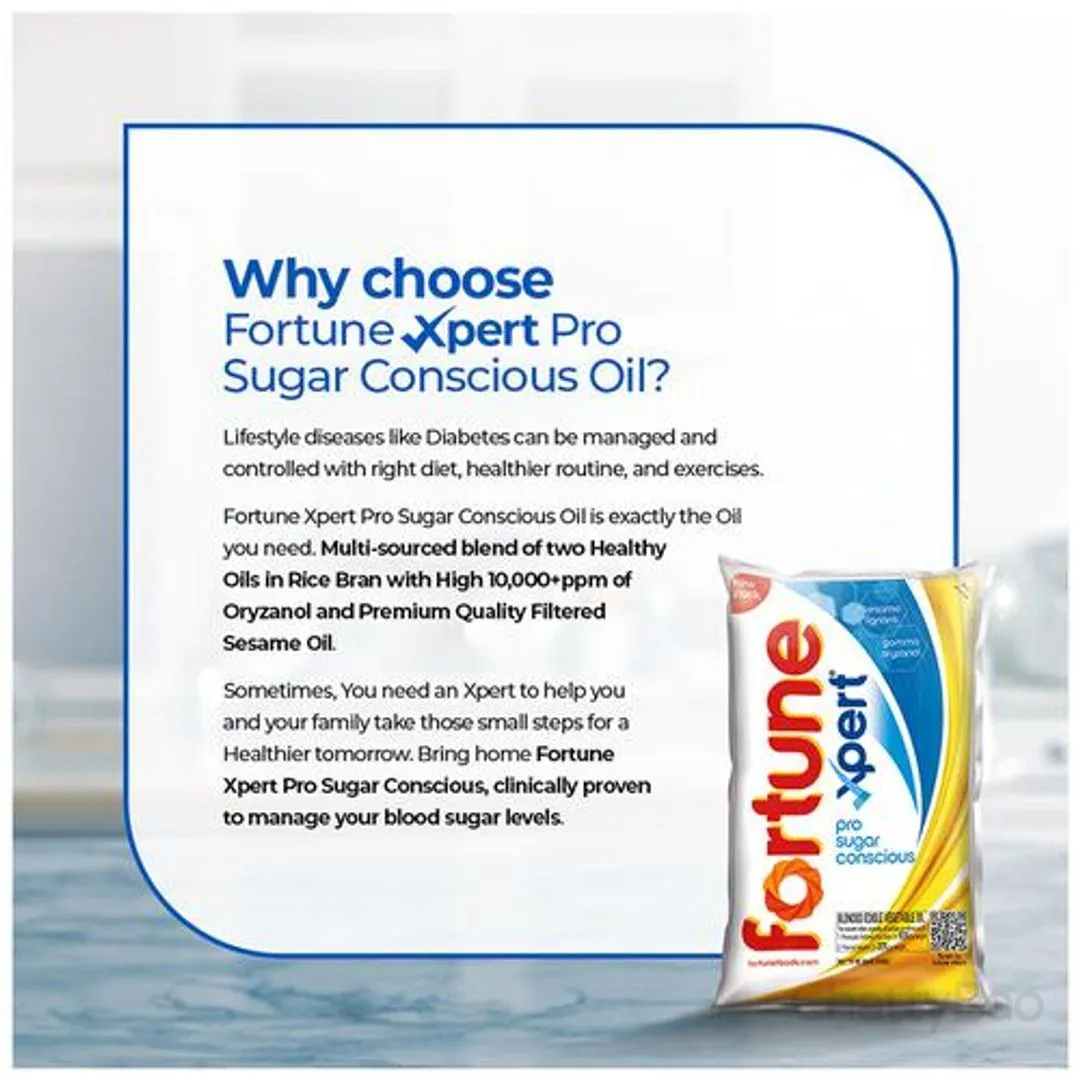 Fortune Xpert Pro Sugar Conscious Edible Oil Pouch 1 L view 7