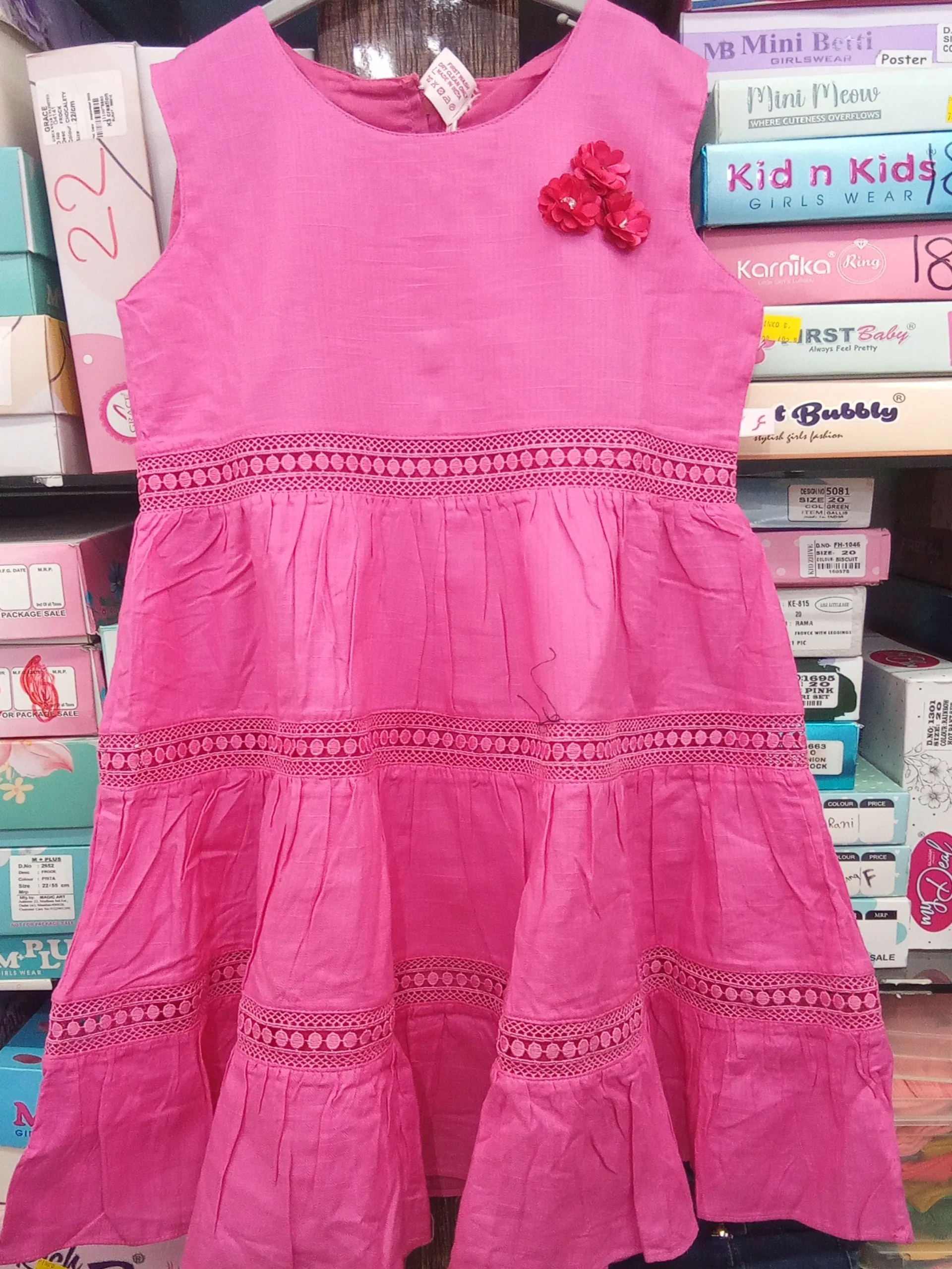 Girls cotton frock baby view 3