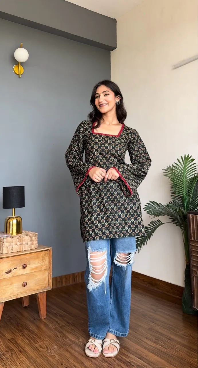 Black Short Kurti view 2