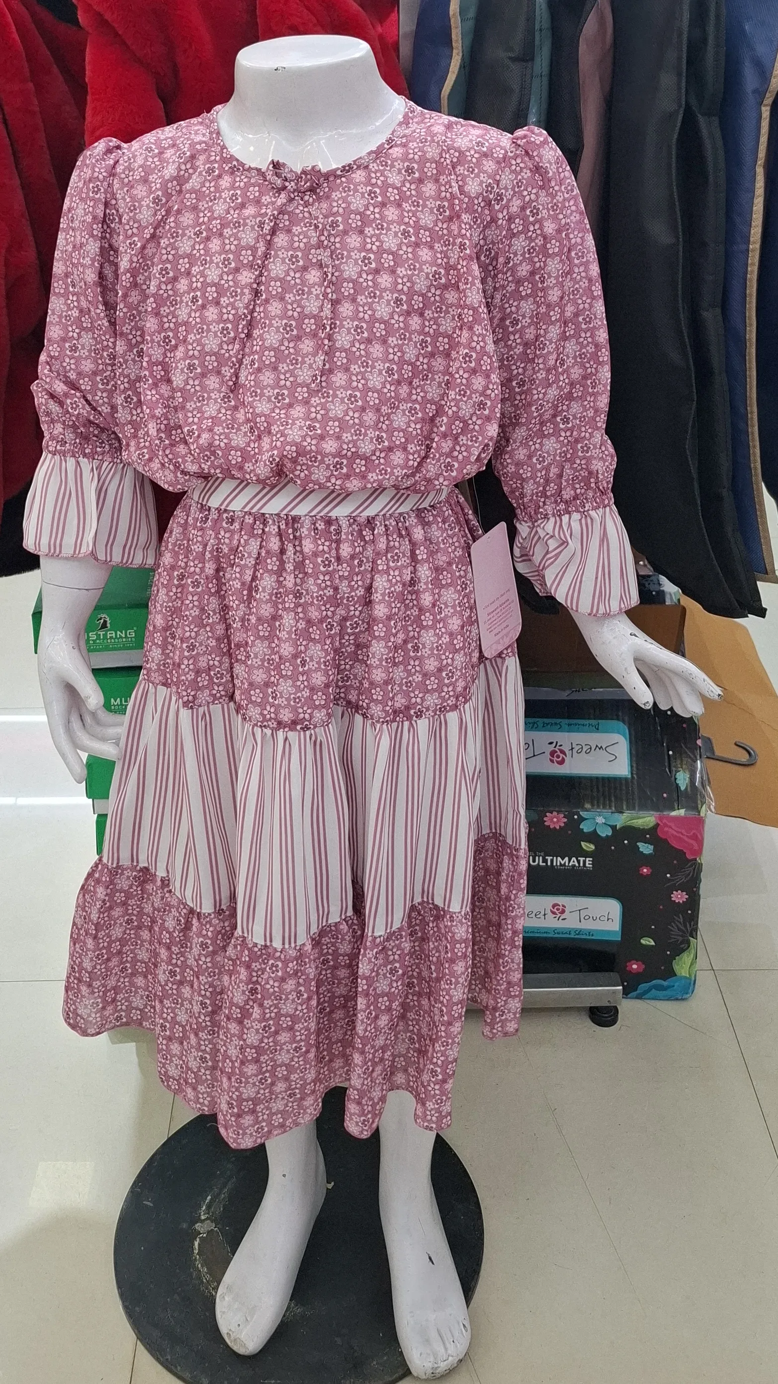 Girls Tiered Floral Dress view 3
