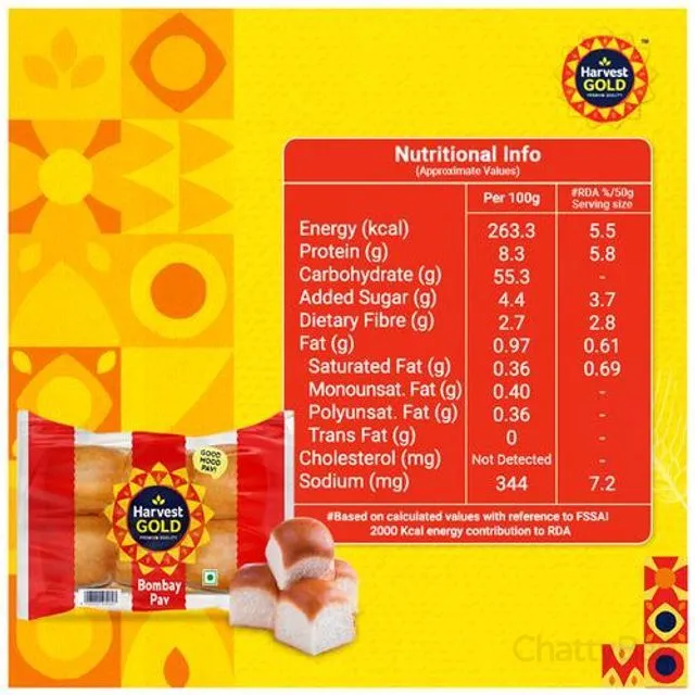 Harvest Gold Bombay Pav 250 g 6 Pieces view 3